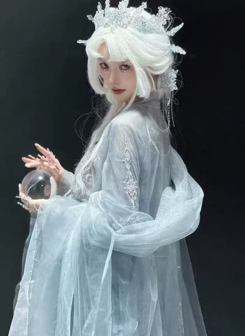 Oriental Aesthetics Series Frost Petal Hanfu Dress