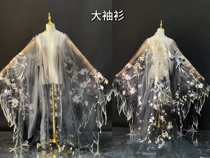 Haute Couture Series Woven Fabric Embroidered Hanfu Qing Huan Crane