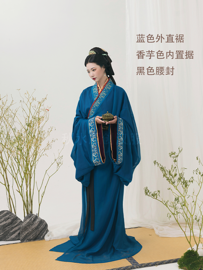 Qin Han 芷兰Women's Hanfu Warring States Robe Trailing DRESS