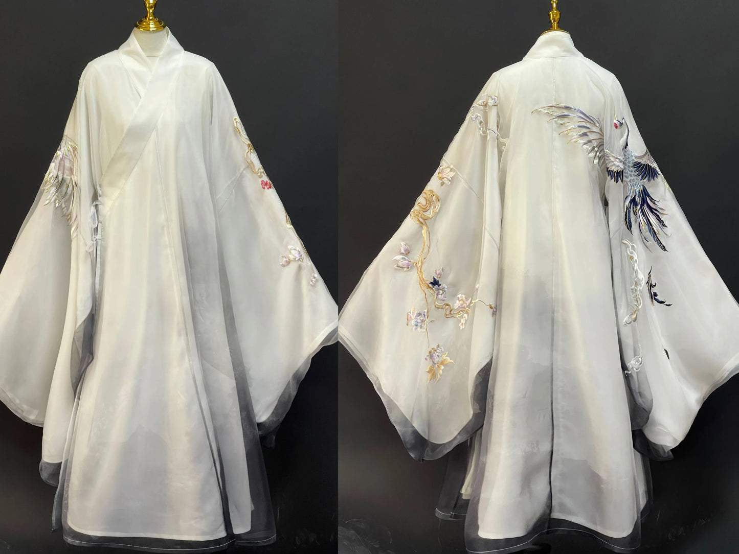 Haute Couture Series Woven Fabric Embroidered Hanfu Qing Huan Crane Third