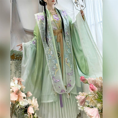 LOOKBOOK SERIES Song Dynasty Purple Green Blue Shirt Hanfu