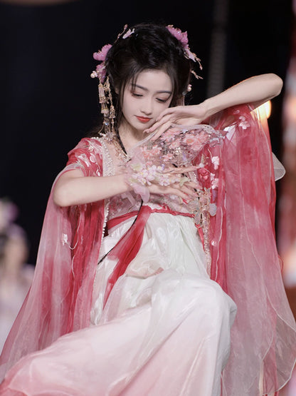 Twelve Flower Goddesses Series Peach Hanfu Dress