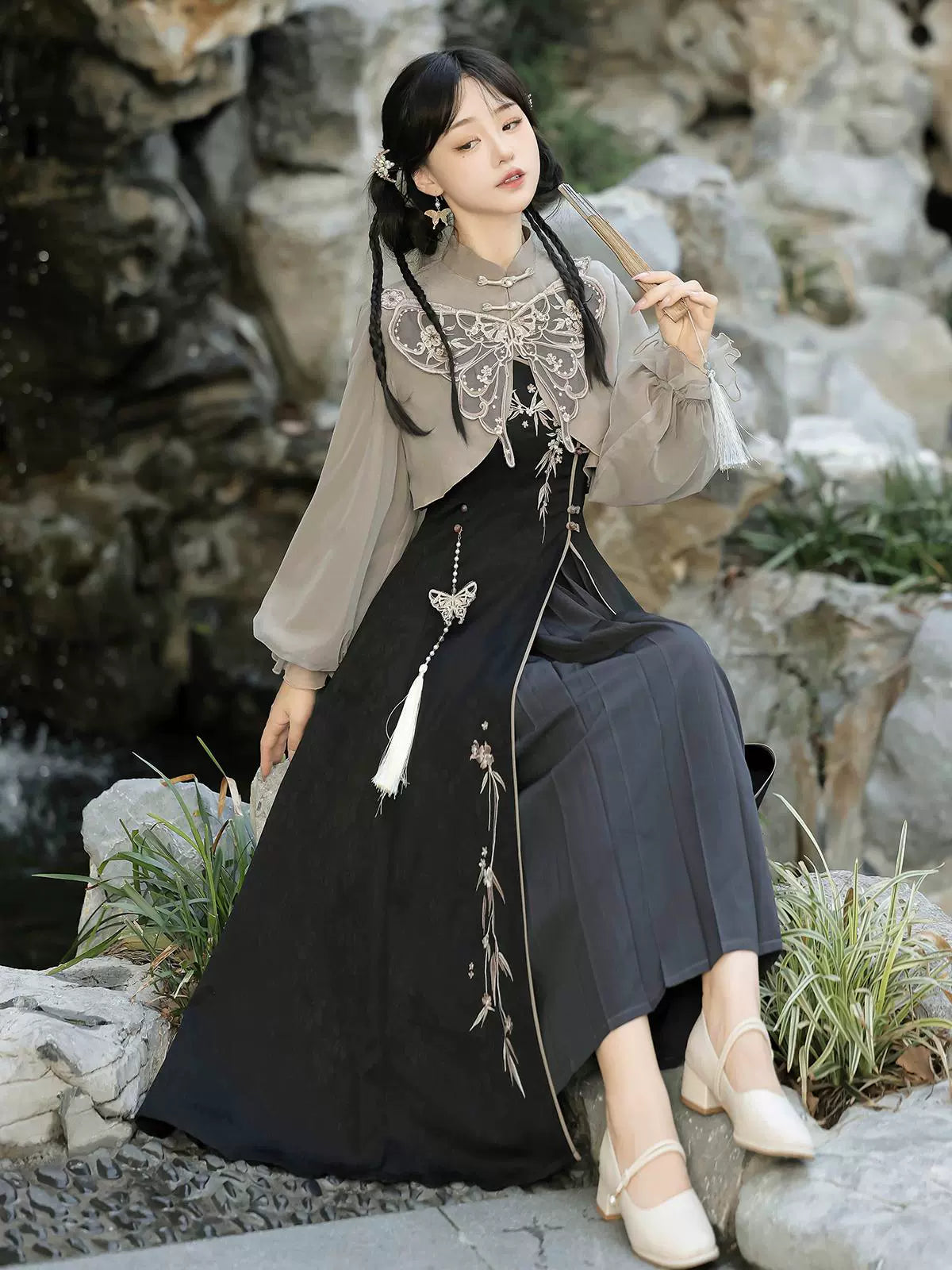 Neverland Series Han Elements Modern Hanfu Butterfly Ash