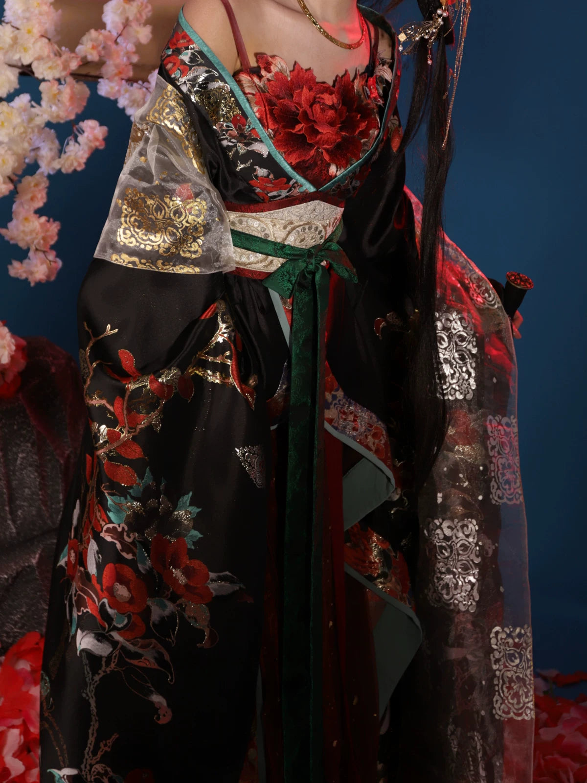 Cloud-Kissing Nature Series Bright Hall Red Han Hanfu