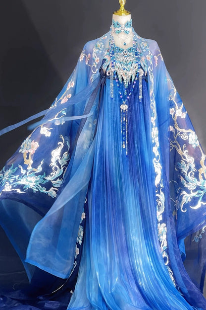 Haute Couture Series Woven Fabric Embroidered Qing Huan Moon Star Goddess Han Hanfu