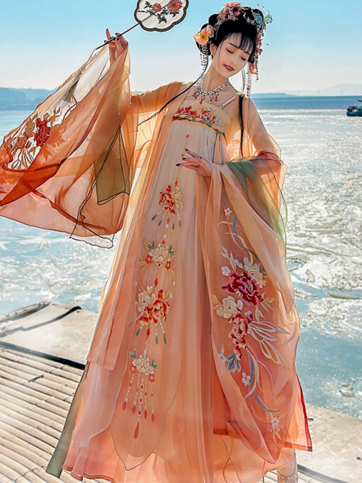 Lookbook Series 2025 Hanfu Haze Green Mist Orange