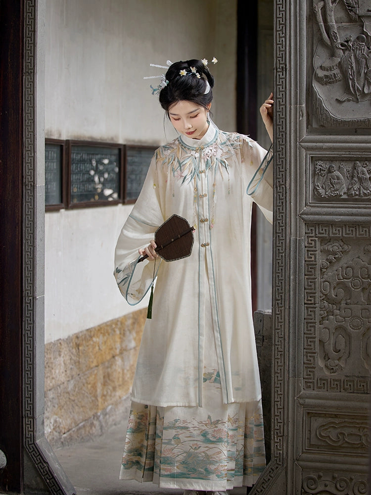 Lookbook Series Hanfu Cloud Shoulder Chinese Style Horse Face Skirt Set