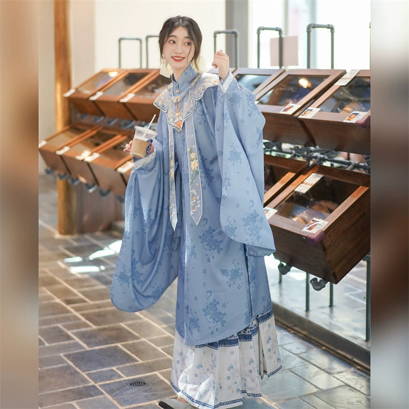 LOOKBOOK SERIES Ming Dynasty Beige Blue Hanfu