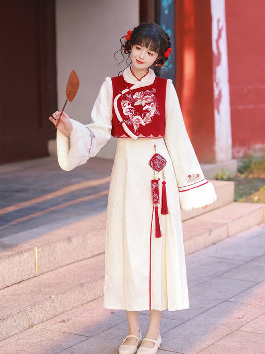 Han Element Series 2025 Hanfu Han-Element Outerwear Red