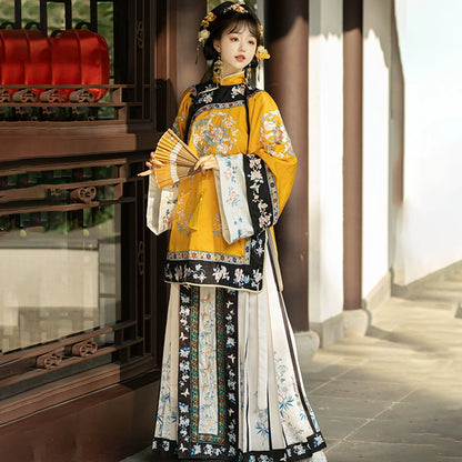 Lookbook Series Qing Han Women Embroidered Horse-Faced Skirt