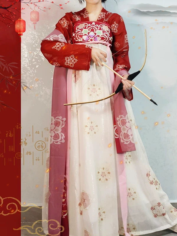 Yunxi Tang Dynasty style chest-length skirt Ripped skirt one piece