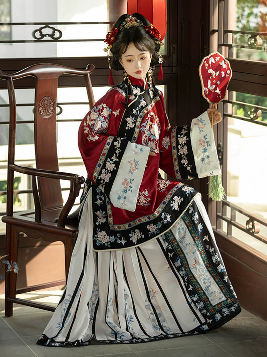 Lookbook Series Qing Han Women Embroidered Horse-Faced Skirt