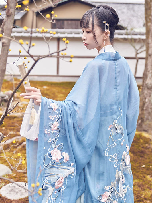 Shan Shui Zhi Le : Stream-Sound Skirt-Large Sleeve Shirt