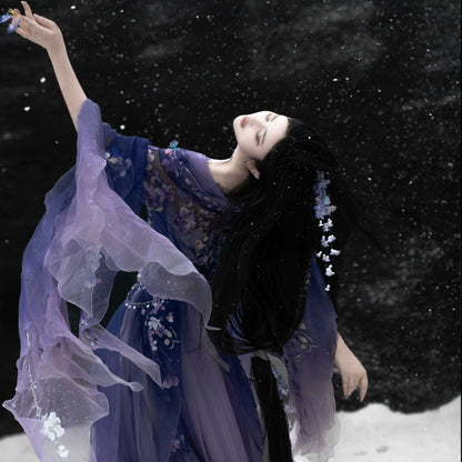 Haute Couture Series Woven Fabric Embroidered Hanfu Qing Huan Violethorn Jin