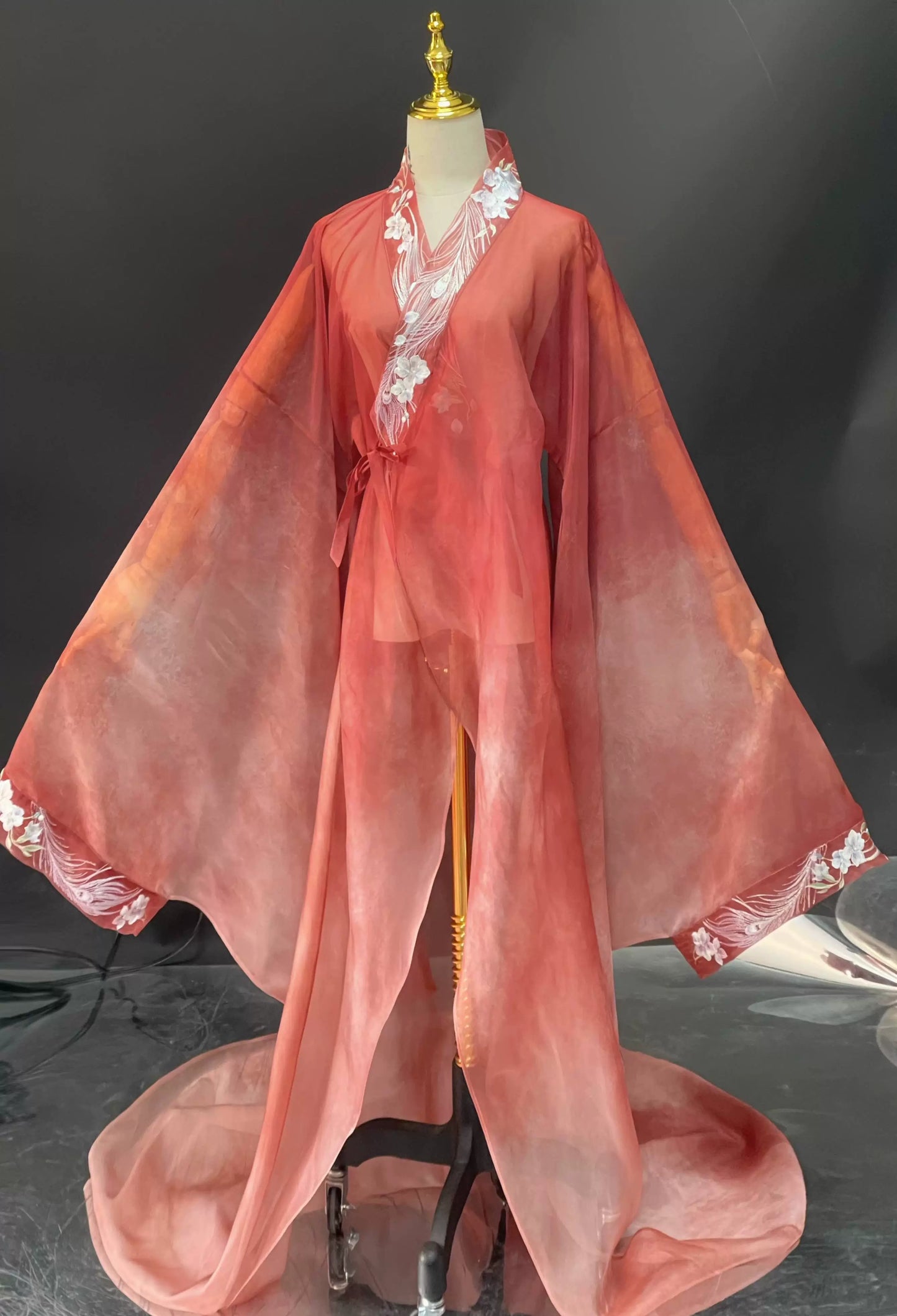 Haute Couture Series Woven Fabric Embroidered Qing Huan Phoenix Warring States Robe