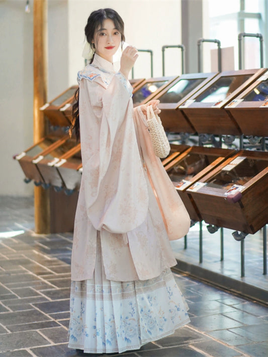 LOOKBOOK SERIES Ming Dynasty Beige Blue Hanfu