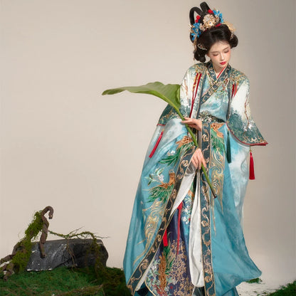 Ethereal Dreamscape Series Supreme Hanfu-Green Mountain Invitation