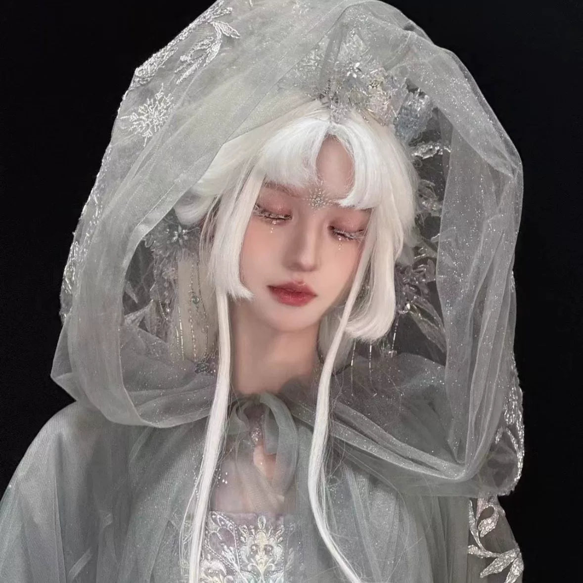 Oriental Aesthetics Series Frost Petal Hanfu Dress