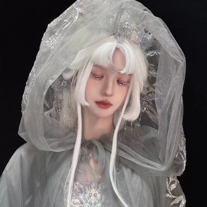 Oriental Aesthetics Series Frost Petal Hanfu Dress