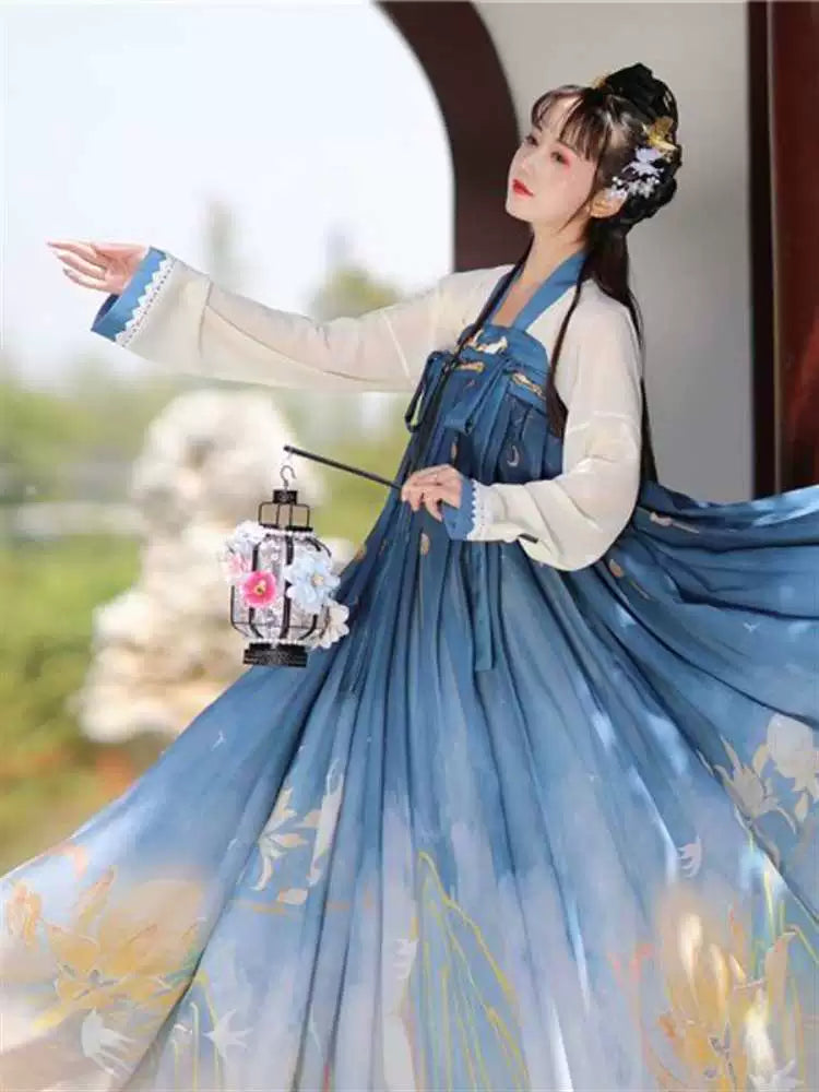 Original Hanfu Jinse Mingchuan Printing, dyeing and embroidery SET