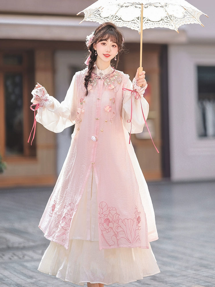 Ming Dynasty RU QUN BIJIA Hanfu Qipao Cheongsam Dress Skirt