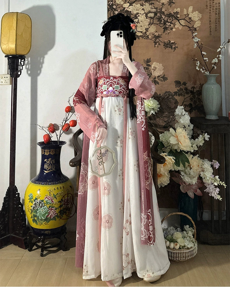 Yunxi Tang Dynasty style chest-length skirt Ripped skirt one piece