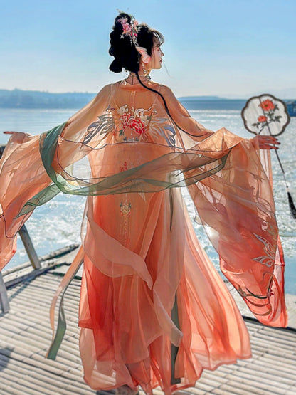 Lookbook Series 2025 Hanfu Haze Green Mist Orange