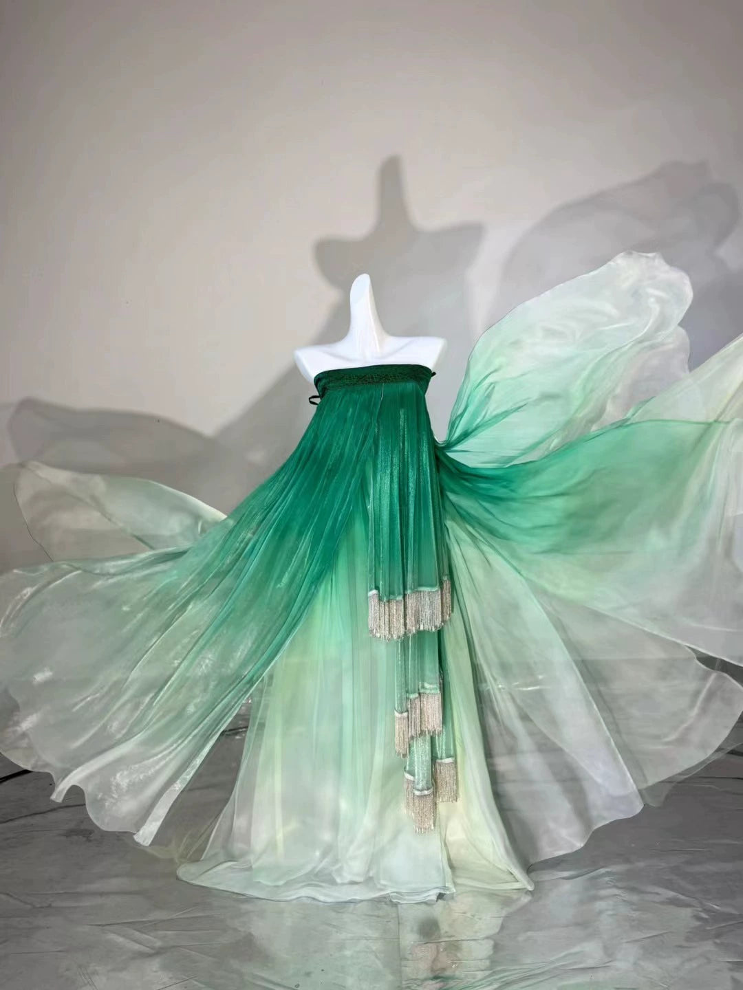 Oriental Aesthetics Series Emerald Butterfly Dancing Hanfu Dress