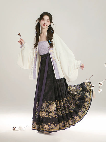 Hanshang Hualian Ming Modern Hanfu Mamian Skirt