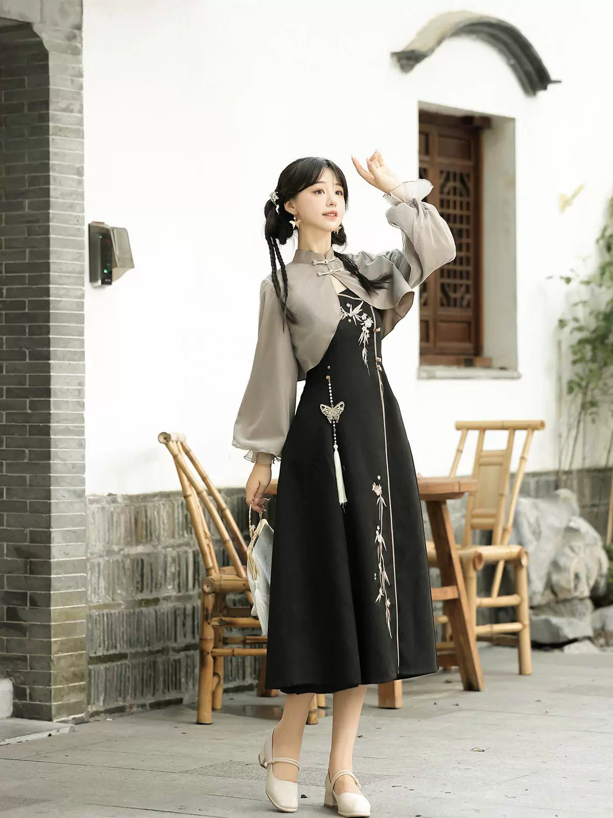 Neverland Series Han Elements Modern Hanfu Butterfly Ash