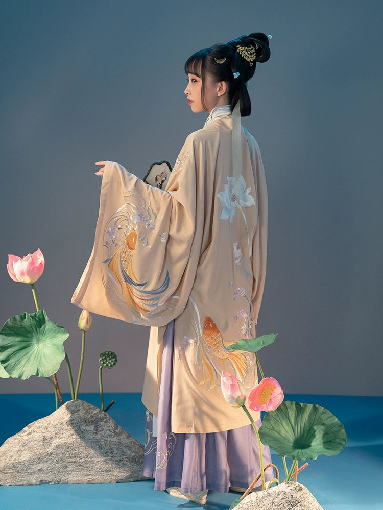 Qing He Jin Li : Iridescent Couple-Big Sleeve Shirt