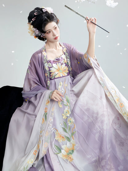 Hanfu Tang Dynasty Heavy embroidery Fairy-like long sleeve shirt