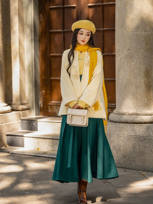 Dreams Turmeric Green Winter Hanfu