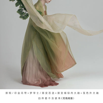 Shangyao Retreat Series Green Gradient Song Hanfu