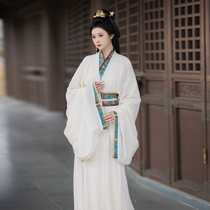 Qin Han Warring States period Robe Hanfu straight Hem