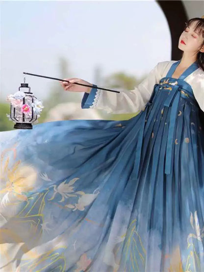 Original Hanfu Jinse Mingchuan Printing, dyeing and embroidery SET