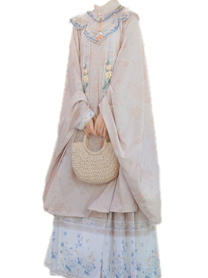 LOOKBOOK SERIES Ming Dynasty Beige Blue Hanfu