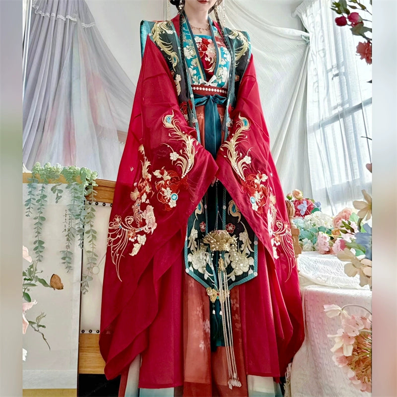 Lookbook Series 2025 Hanfu Feather Red