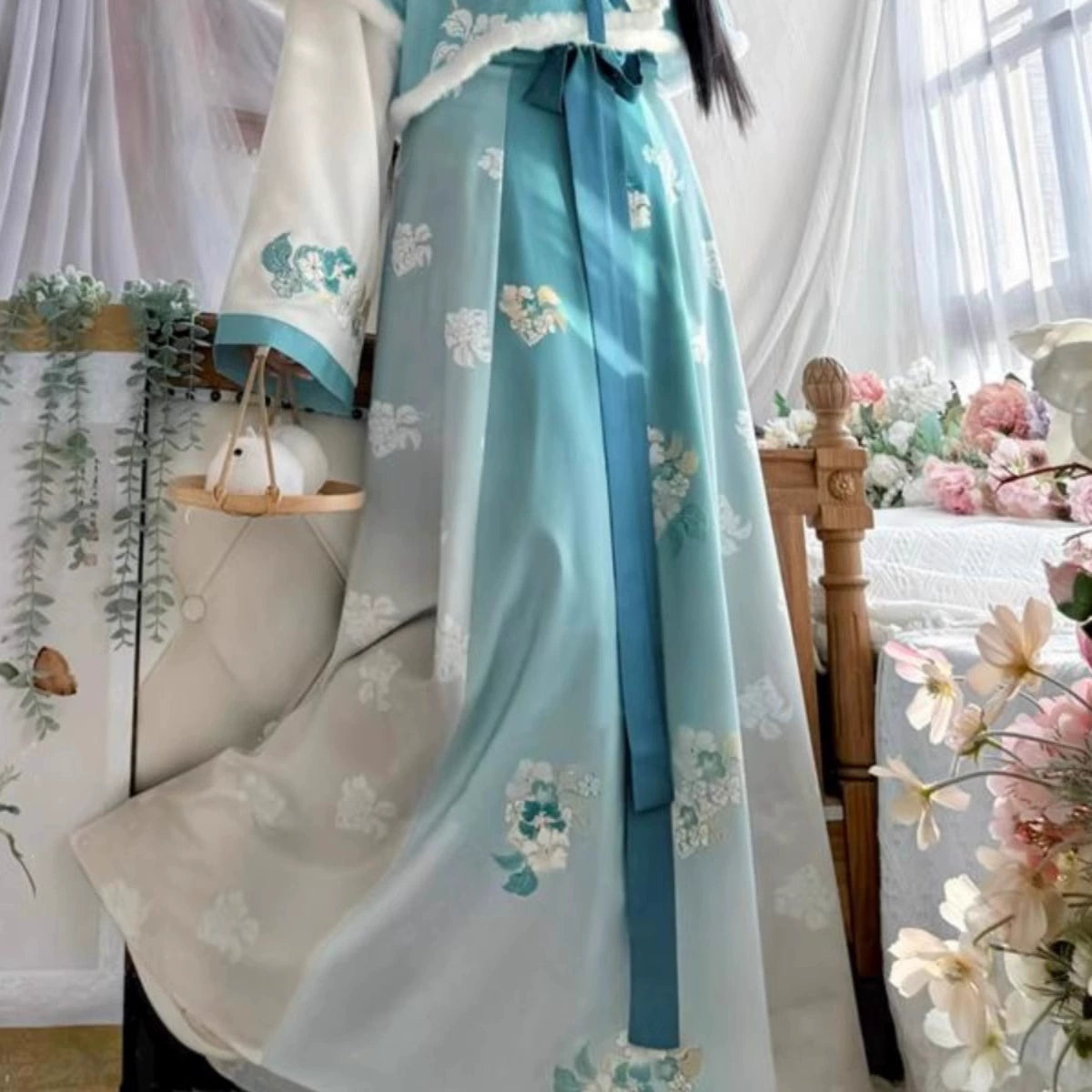 Lookbook Series 2025 Hanfu Water Blue Flower Green