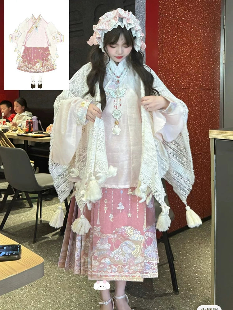 Bestie Series 4 Styles Ming Modern Horse-Faced Skirt Hanfu Suit