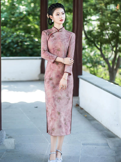 Plus Size Silk Autumn Winter Cheongsam Qipao 18