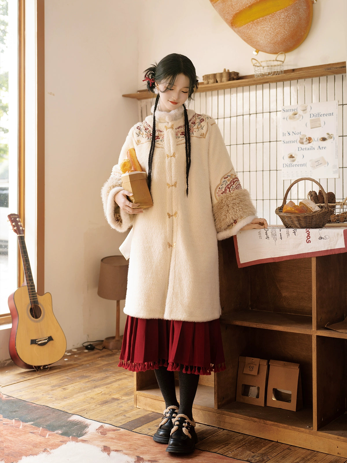 Lookbook Series Ethnic Winter Hanfu Bisque Hong Mei