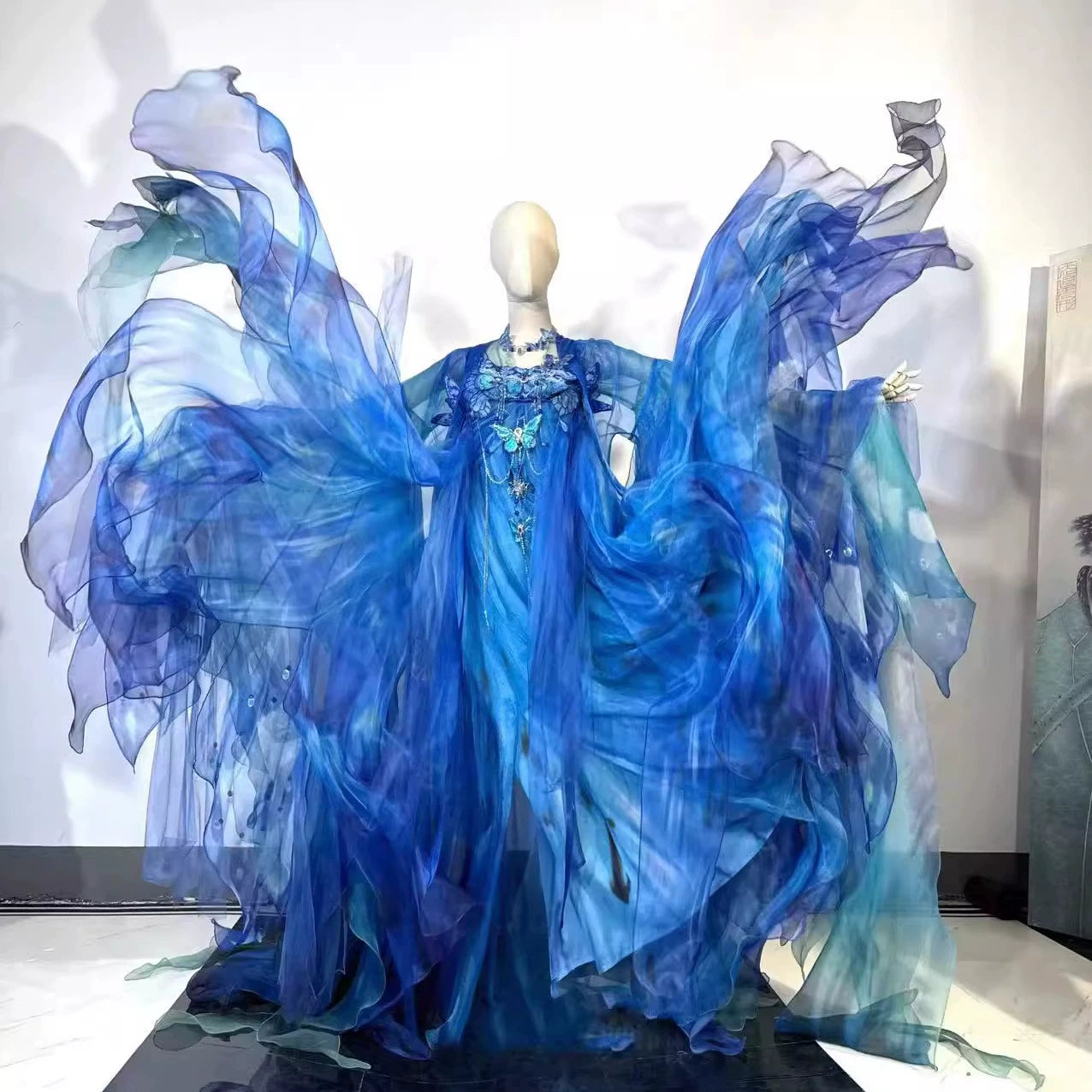 Oriental Aesthetics Series Blue Morpho Hanfu Dress