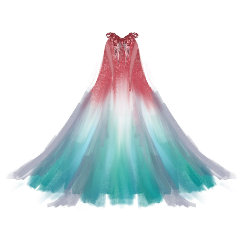 Exotic Series Iridescent Mermaid Princess Hanfu Dress