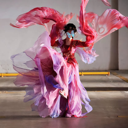 Oriental Aesthetics Series Red Butterfly Dancing Hanfu Dress