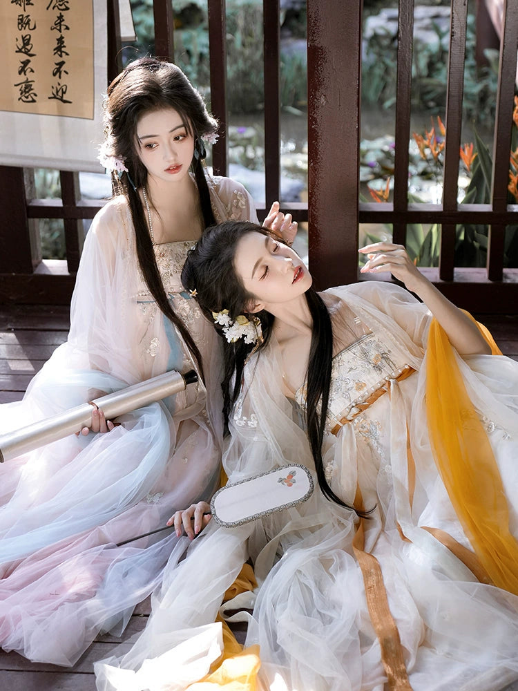 Daily Series Flower Spirit Twins Hezi Skirt Hanfu