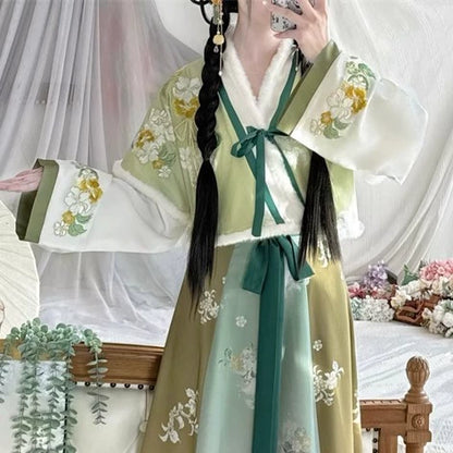 Lookbook Series 2025 Hanfu Water Blue Flower Green