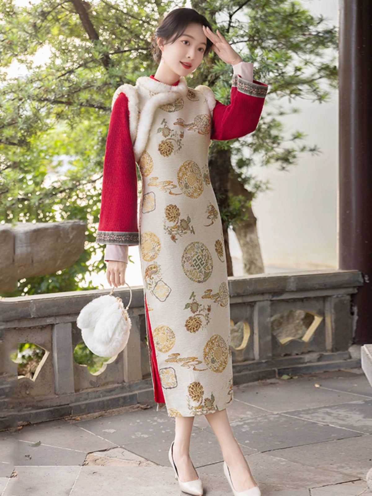 Plus Size Silk Autumn Winter Cheongsam Qipao 2