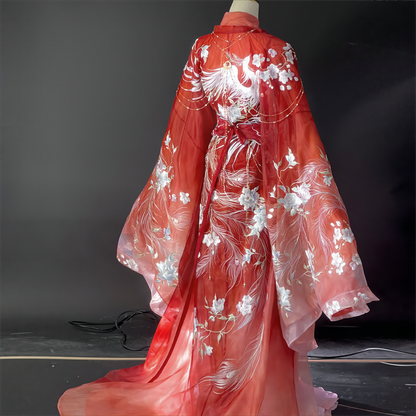 Haute Couture Series Woven Fabric Embroidered Qing Huan Phoenix Warring States Robe