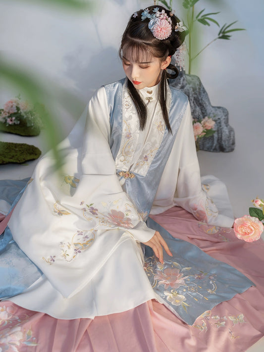 LOOKBOOK SERIES Ming Dynasty Pink Green Skirt Hanfu